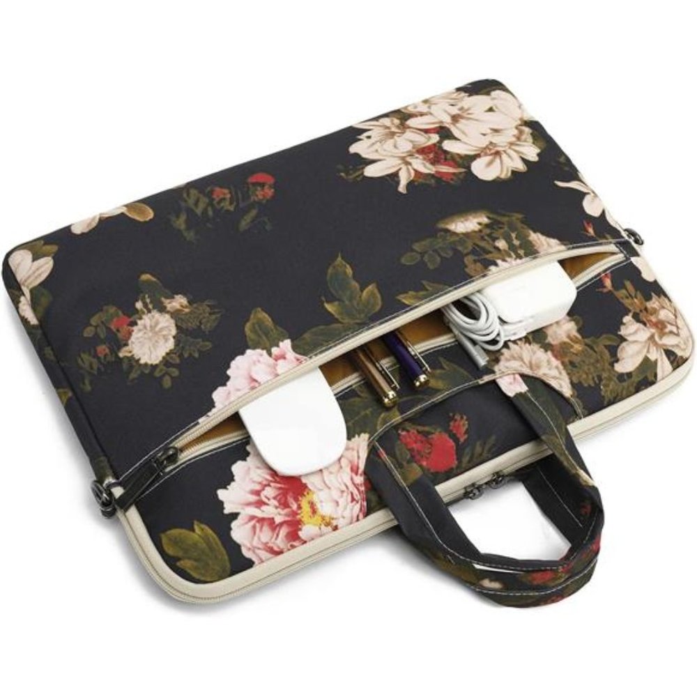 Black Waterproof Shoulder Laptop Bag 15.6 Inch - Picture 3 of 7